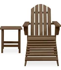 Hot Tuinstoel Adirondack voetenbank tafel massief vurenhout bruin Tuinmeubelen