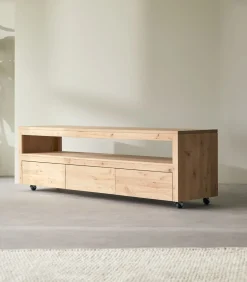 Discount Tv-meubel in massief eikenhout met knoesten 180 Anoa Meubels