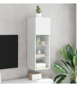 Discount Tv-meubel met LED-verlichting 30,5x30x90 cm wit Meubels