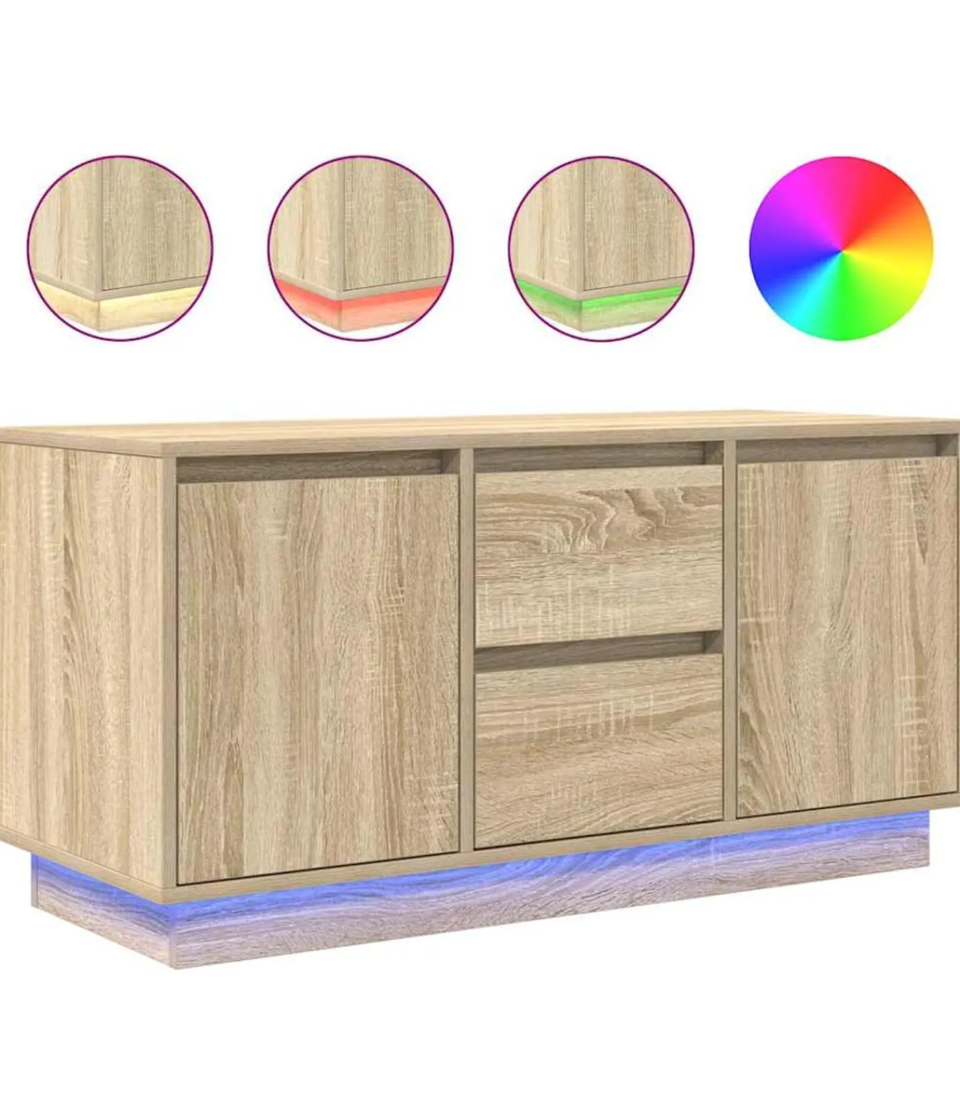 Tv-meubel met LED-verlichting 100x41x50 cm sonoma eikenkleurig Meubels