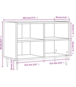 New Tv-meubel 69,5x30x50 cm bewerkt hout wit Meubels