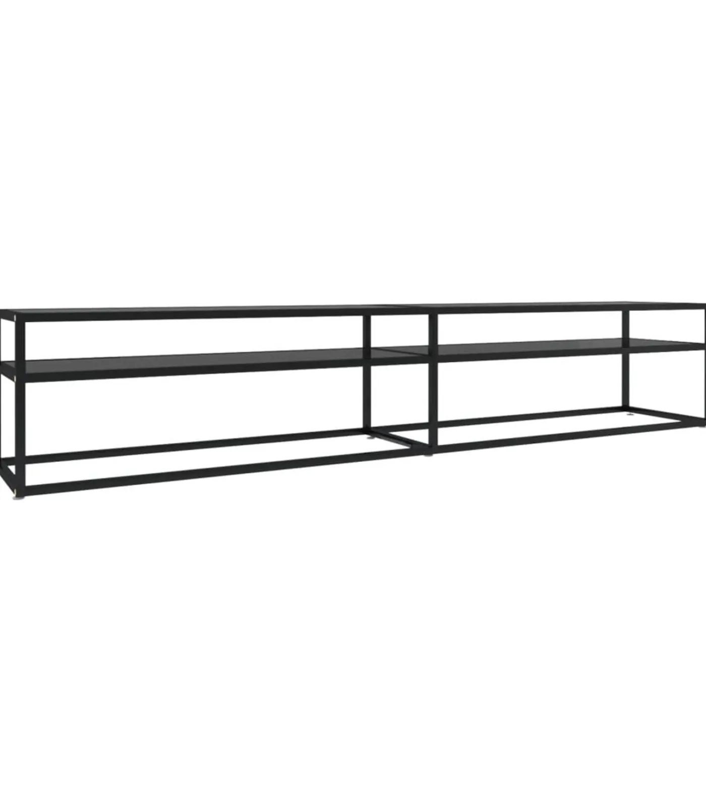 Tv-meubel 220x40x40,5 cm gehard glas zwart Meubels