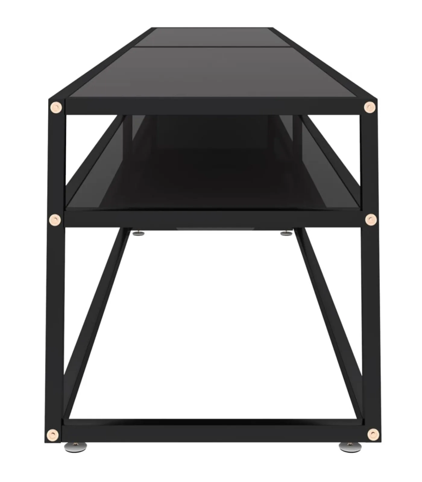 Tv-meubel 220x40x40,5 cm gehard glas zwart Meubels