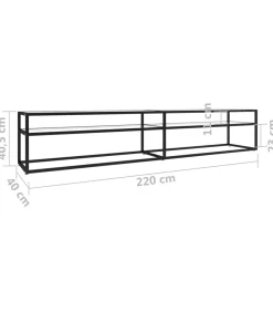vidaXL Tv-meubel 220x40x40,5 cm gehard glas transparant
