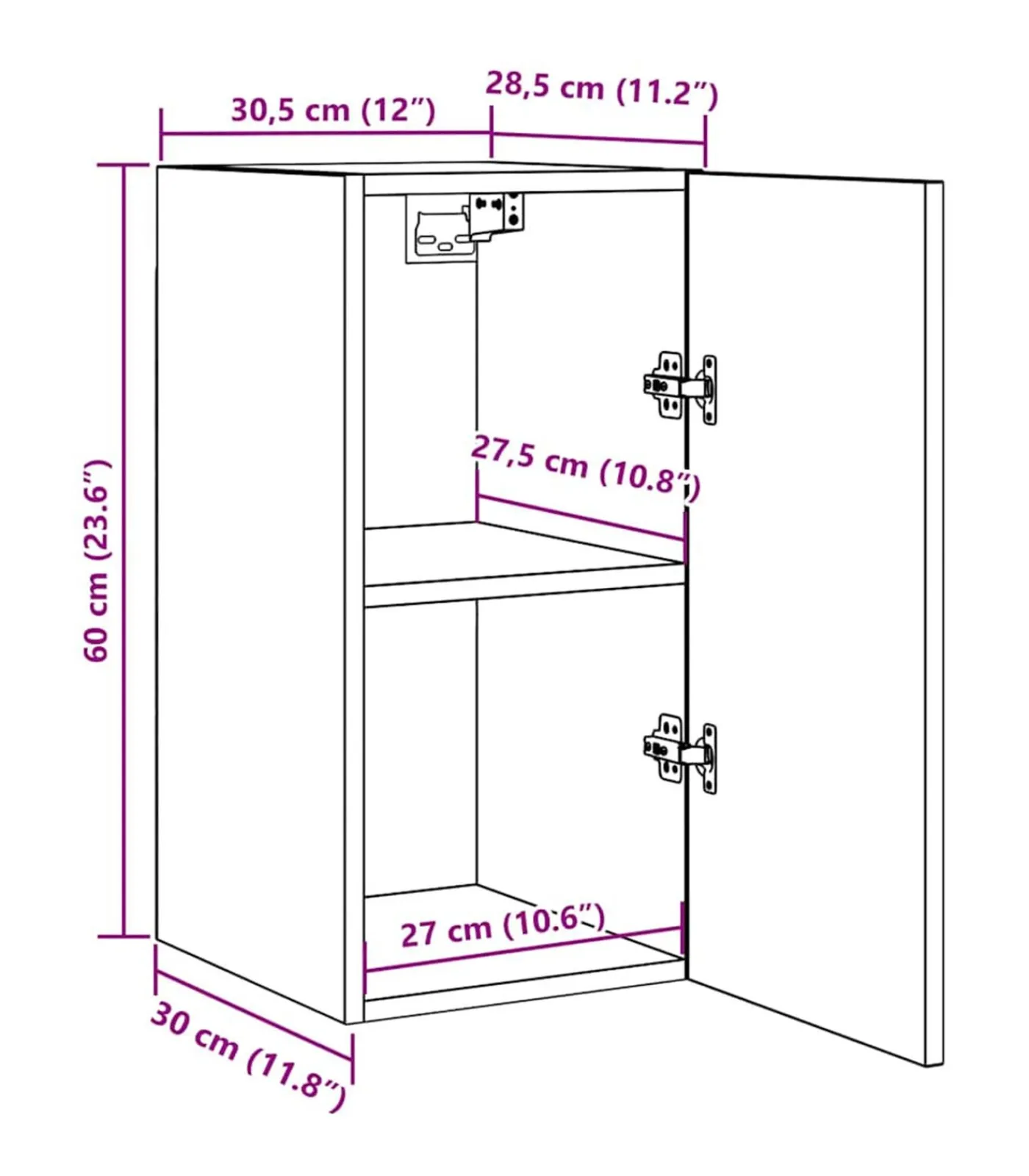 vidaXL Tv-meubels 2 st 30,5x30x60 cm bewerkt hout sonoma eikenkleurig