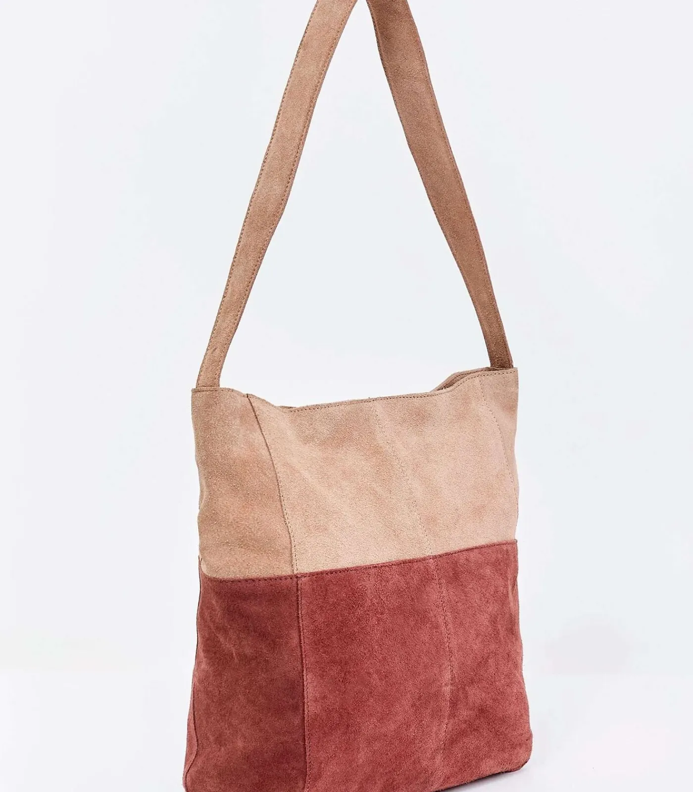 DAMES La Fiancée Twee-kleurige suède schoudertas CLOVER