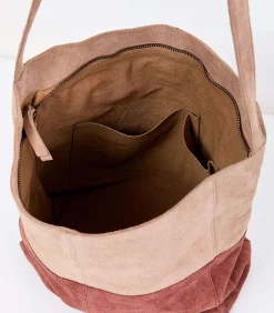 DAMES La Fiancée Twee-kleurige suède schoudertas CLOVER