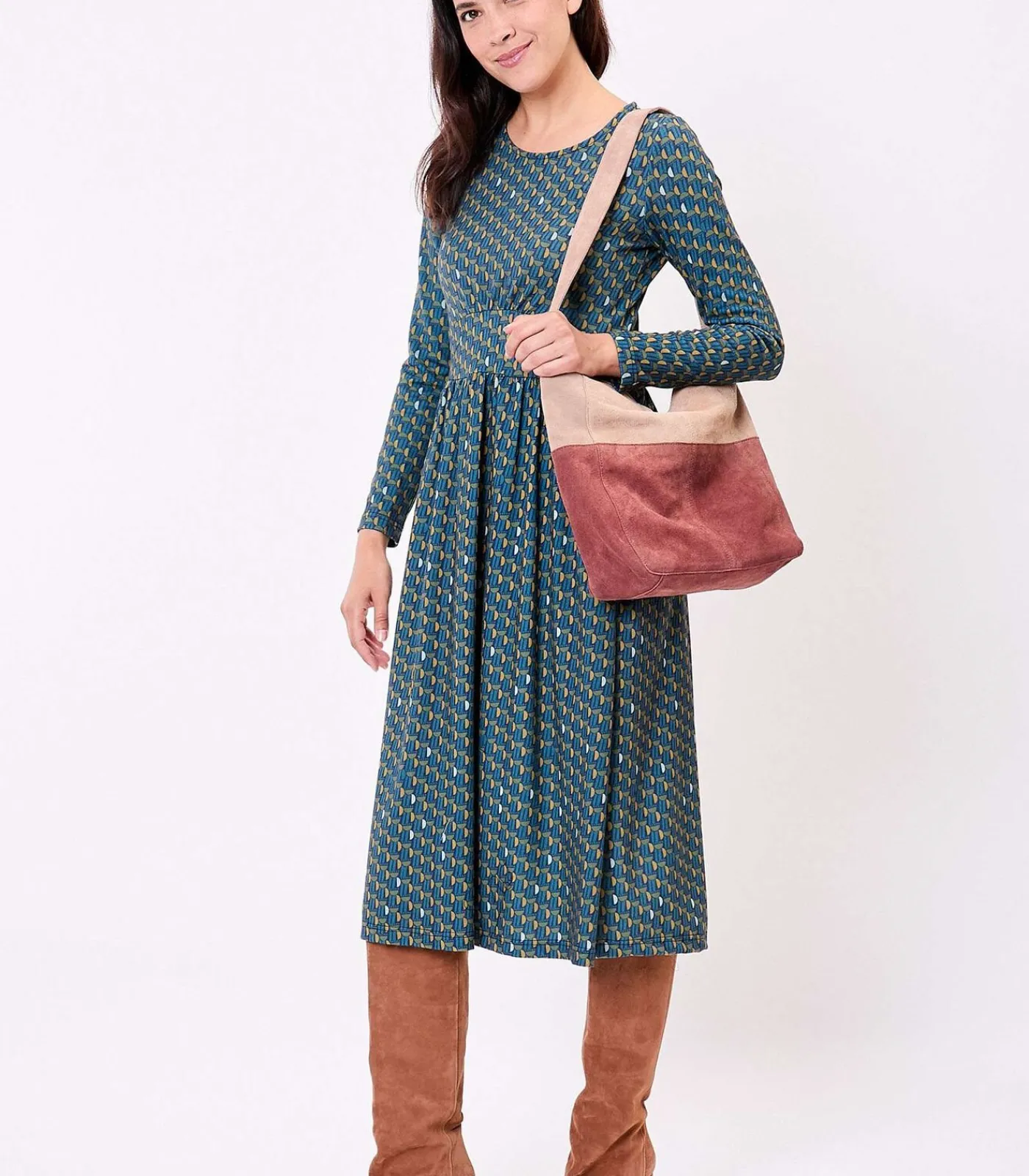 DAMES La Fiancée Twee-kleurige suède schoudertas CLOVER