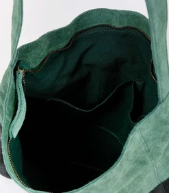 Outlet Twee-kleurige suède schoudertas CLOVER DAMES Tassen