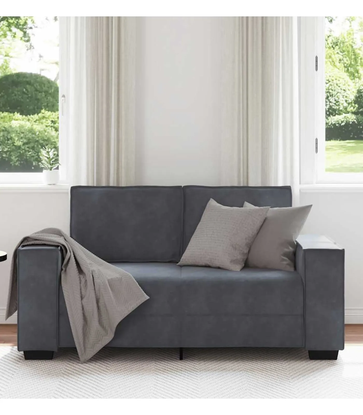 vidaXL Tweezitsbank 120 cm fluweel donkergrijs