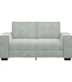 vidaXL Tweezitsbank 120 cm fluweel lichtgrijs