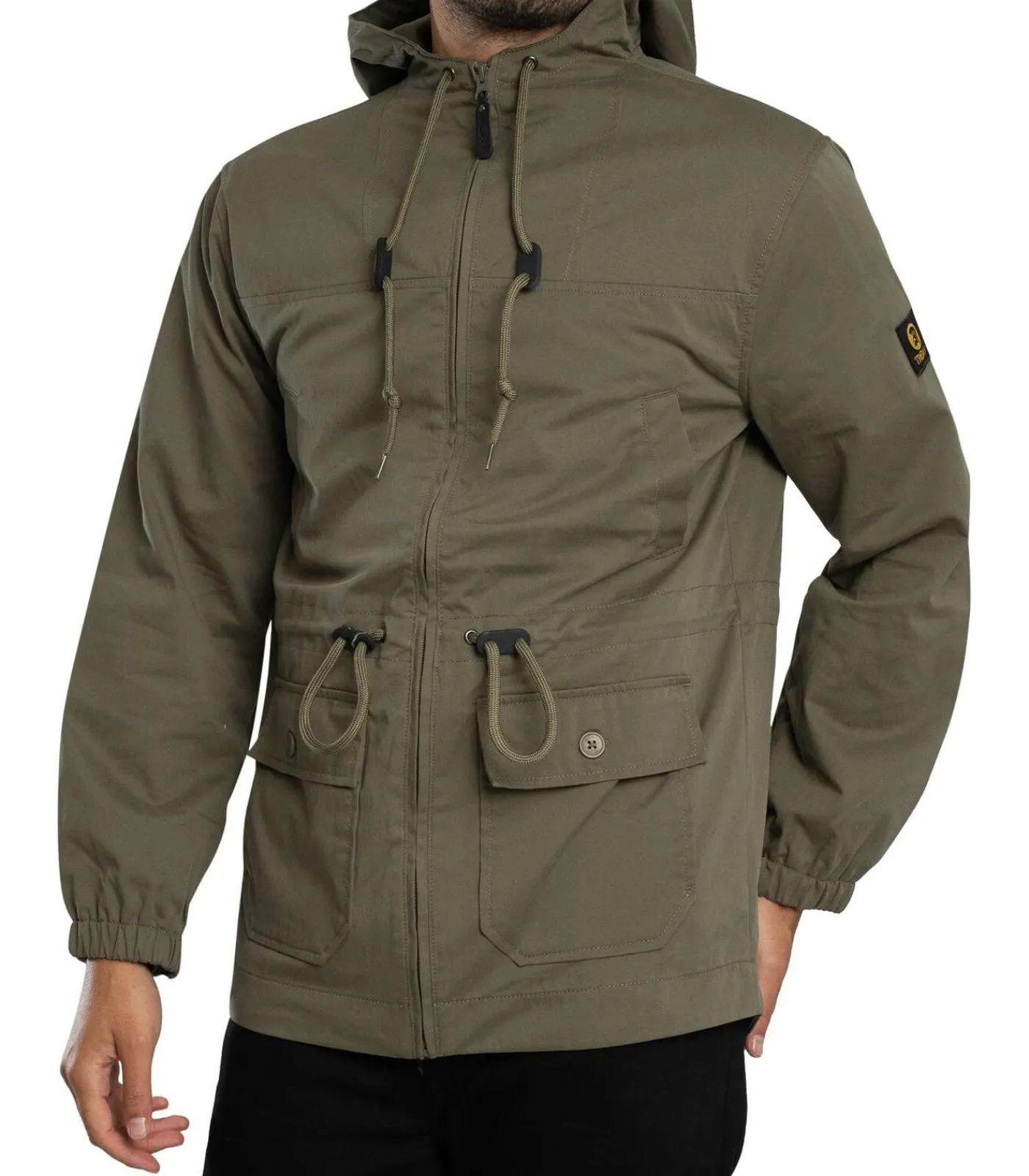 Heren Trojan Twill Badged Parka-Jas