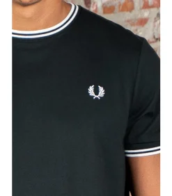 Heren Fred Perry Twin tipped t-shirt - night snow white