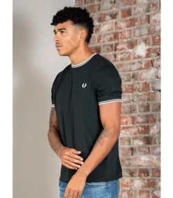 Heren Fred Perry Twin tipped t-shirt - night snow white