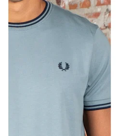 Heren Fred Perry Twin tipped t-shirt - stockport navy