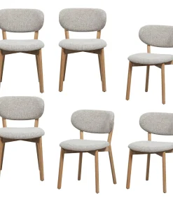 WOOOD Udar Eetkamerstoelen Houten Frame - Naturel - Set van 6