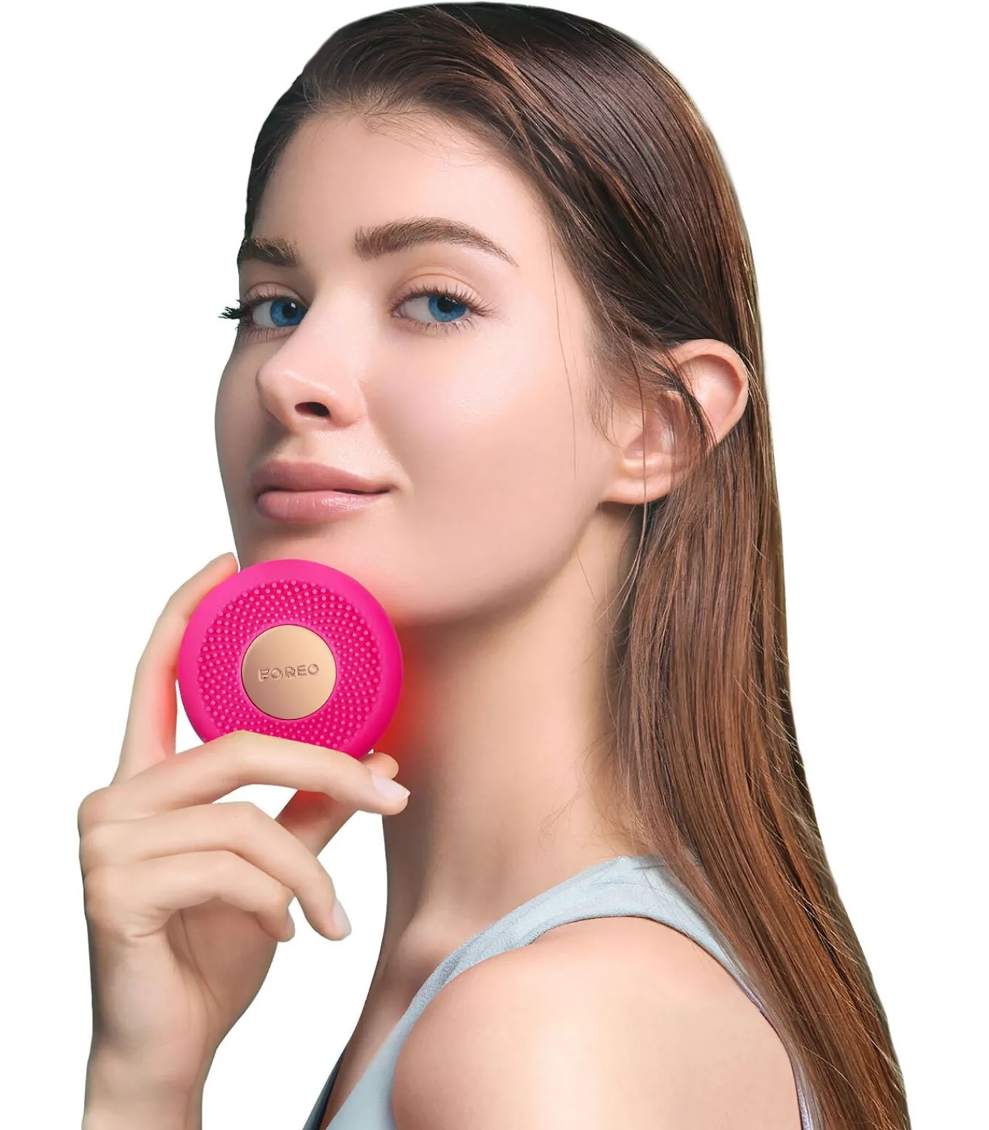 FOREO UFO Mini 2 Fuchsia Krachtig 2-minuten Gezichtsbehandelingsapparaat voor alle huidtypen
