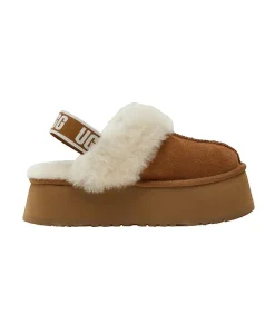 DAMES UGG suède leren mules met schapenvacht voering in bruin