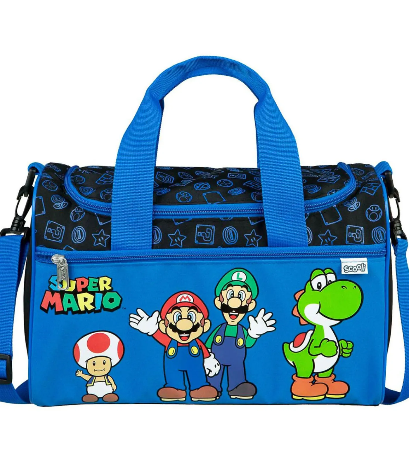 Sale sporttas Super Mario blauw - kindertas met Nintendo design Reistassen