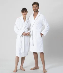 New Unisex Badjas Solid Wit - L Heren Badjassen