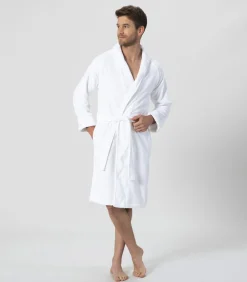 New Unisex Badjas Solid Wit - L Heren Badjassen
