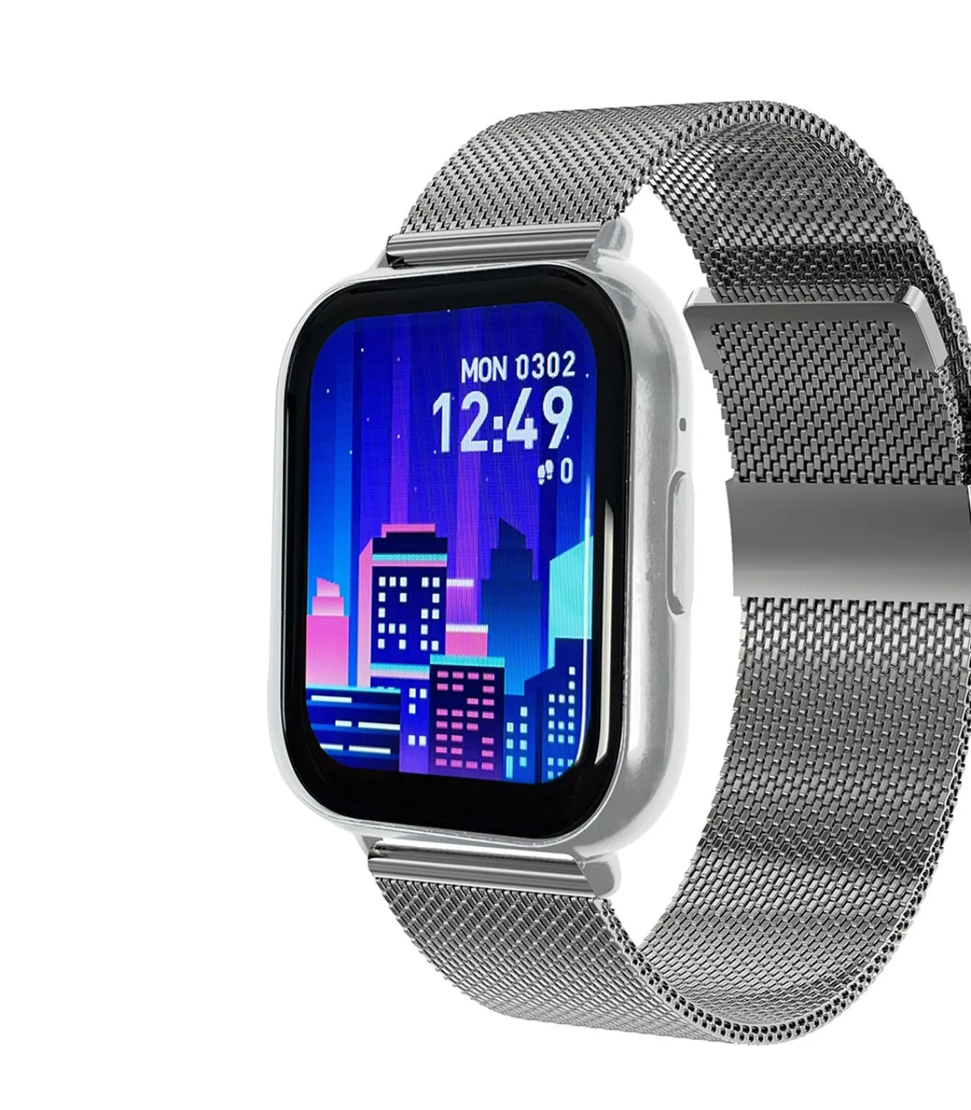 Heren SMARTY 2.0 Unisex horloge - FITNOW - Rechthoekige kast - Milanese band