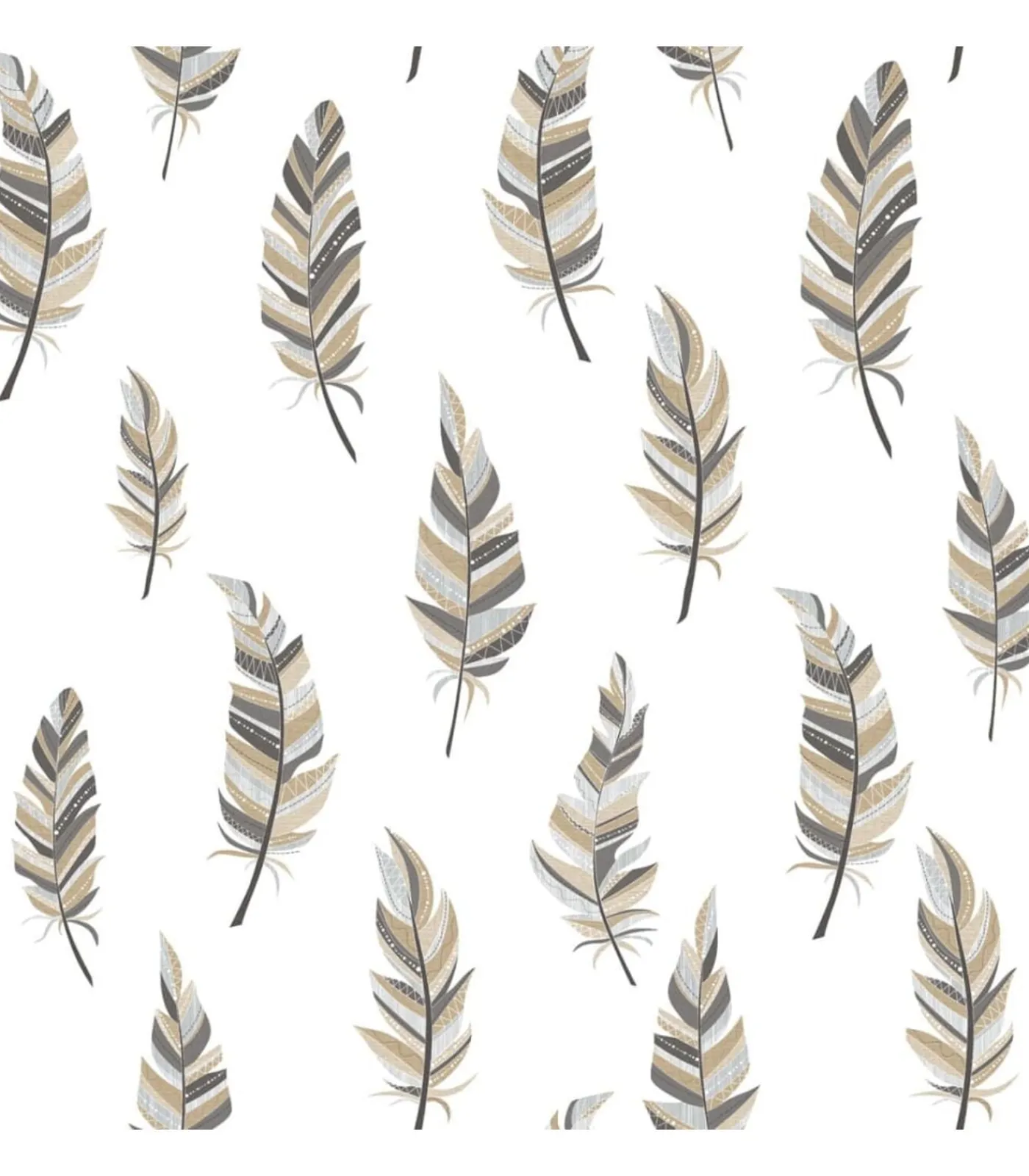 Noordwand Urban Friends & Coffee Behang veren wit en zilverkleurig