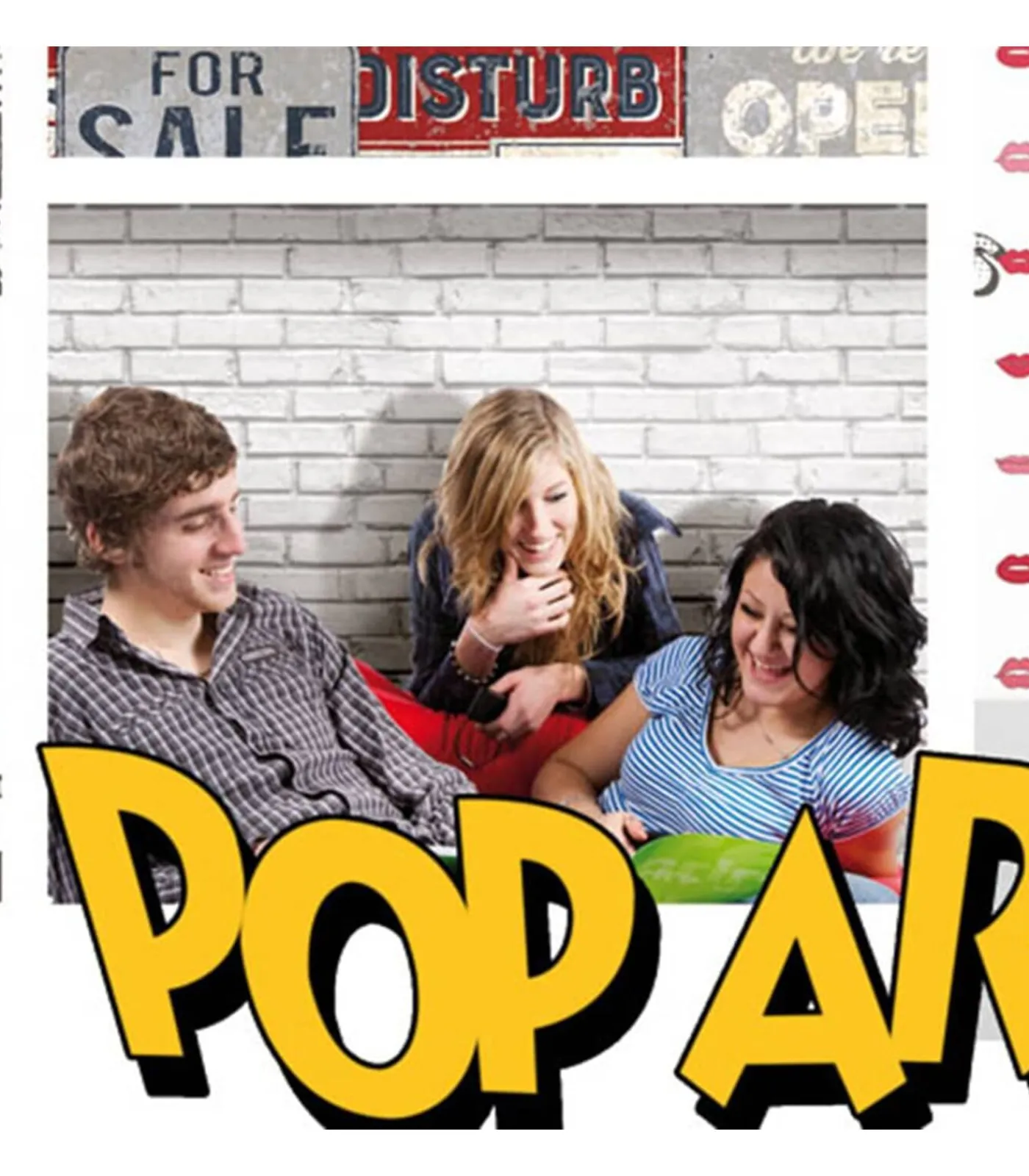 Sale Urban Friends & Coffee Behang bakstenen grijs en wit Decoratie