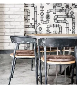 Sale Urban Friends & Coffee Behang bakstenen grijs en wit Decoratie