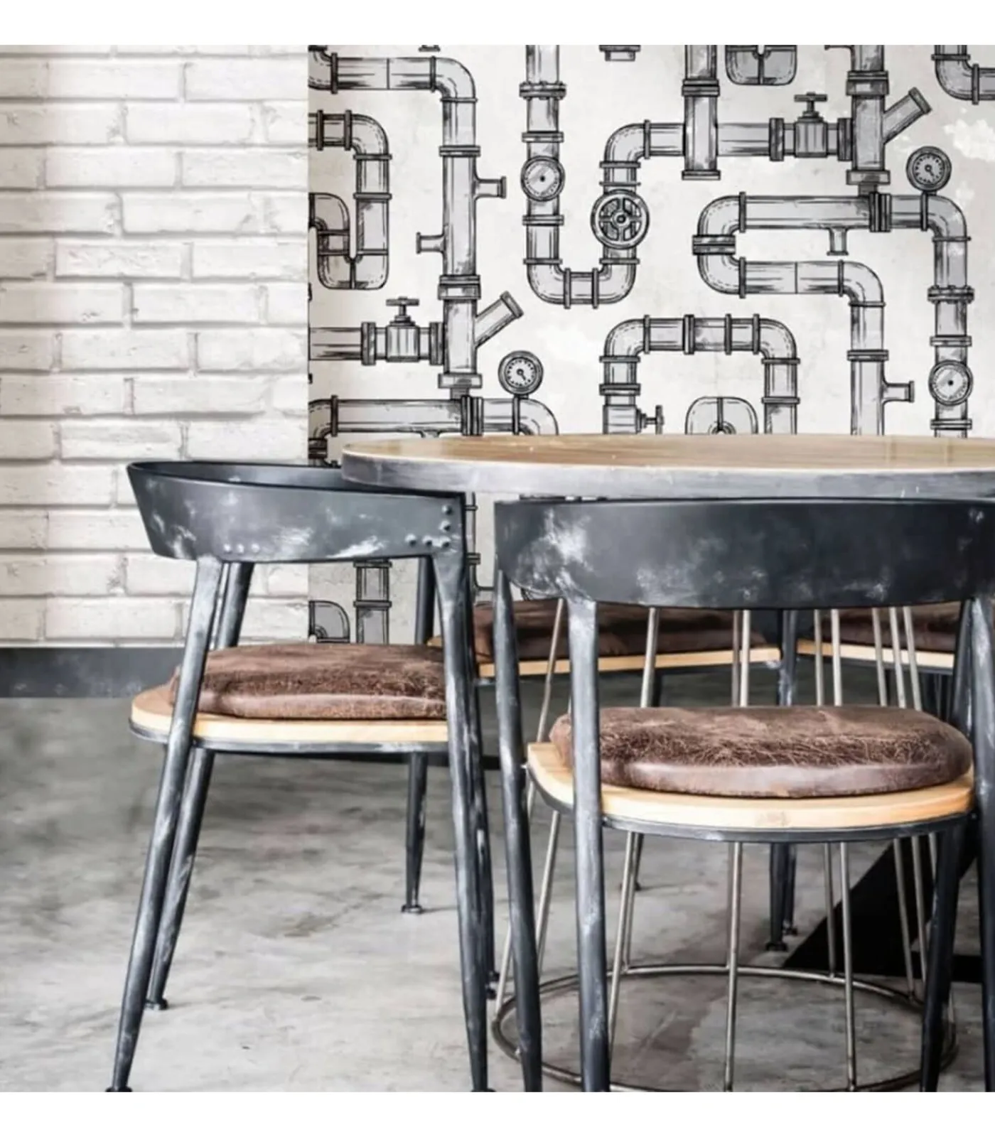 Sale Urban Friends & Coffee Behang bakstenen grijs en wit Decoratie