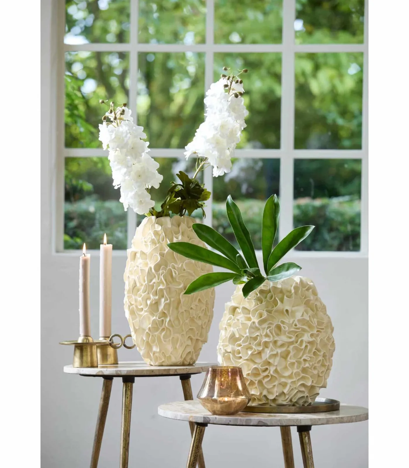 Light & Living Vaas Agello - Wit - Ø26cm