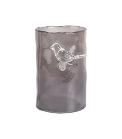 Present Time Vaas Bird On Branch - Donkergrijs - 9.5x9.5x15cm