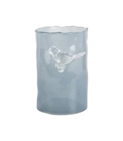 Present Time Vaas Bird On Branch - Mistig blauw - 9.5x9.5x15cm