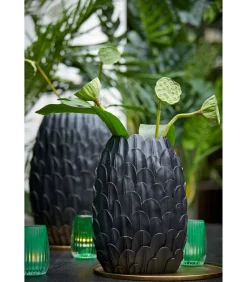 Light & Living Vaas Feder - Zwart - 28.5x19x40cm