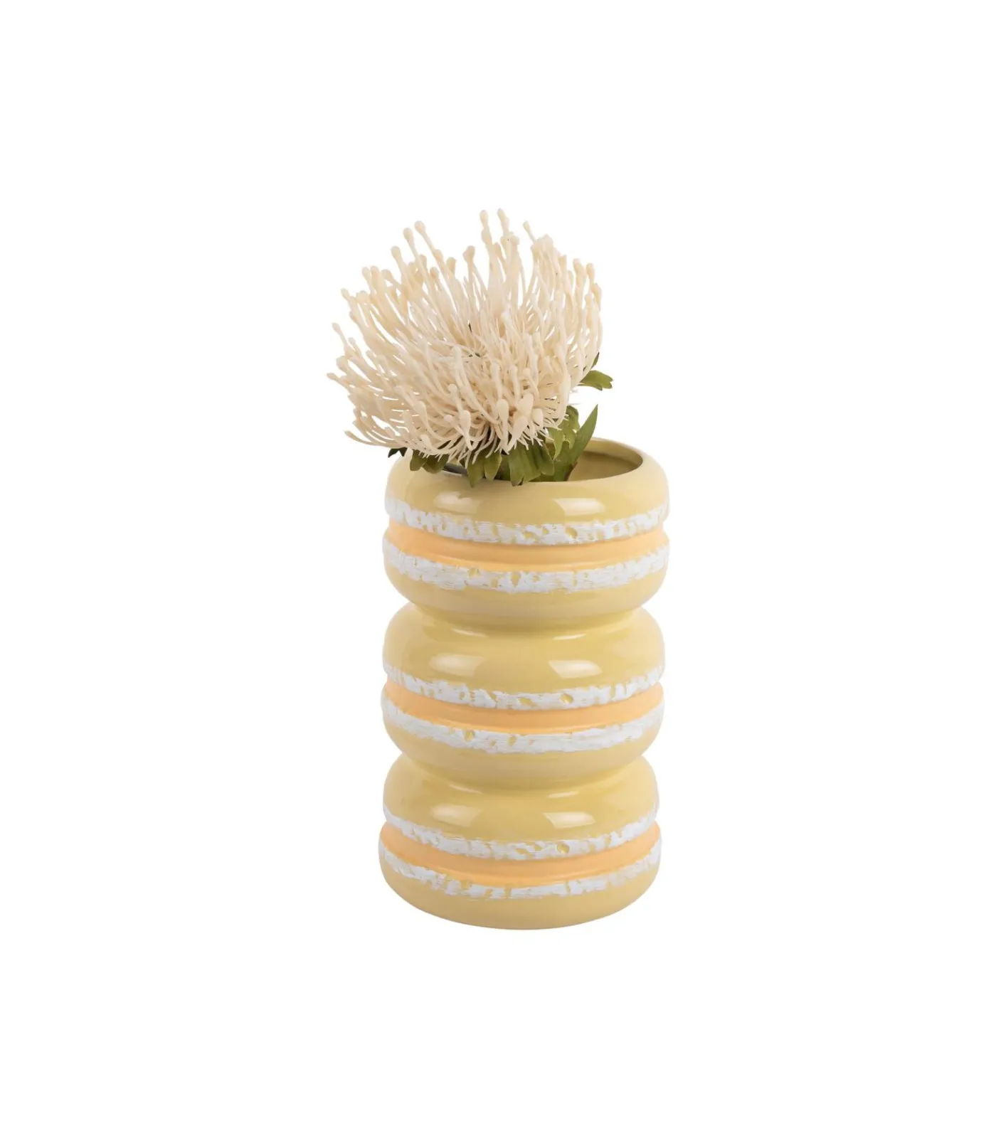 Best Vaas Macaron - Zachtgeel - 9.3x9.3x19.5cm Vazen