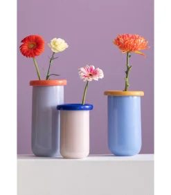 Present Time Vaas Plegado M - Blauw - 14x14x25.3cm