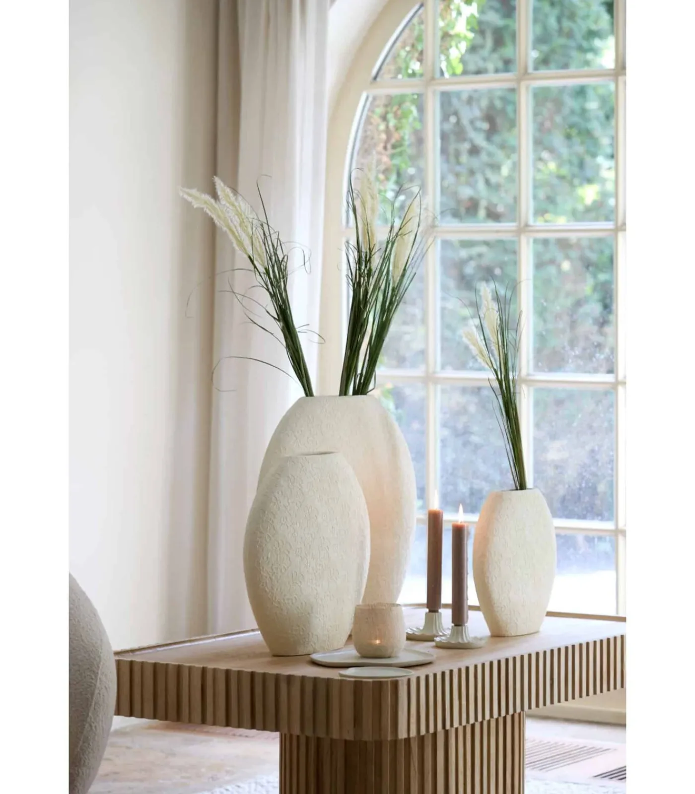 Light & Living Vaas Renda - Wit - 29.5x10x30cm