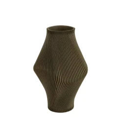 Discount Vaas Twisted Rib - Legergroen - Ø16cm Vazen