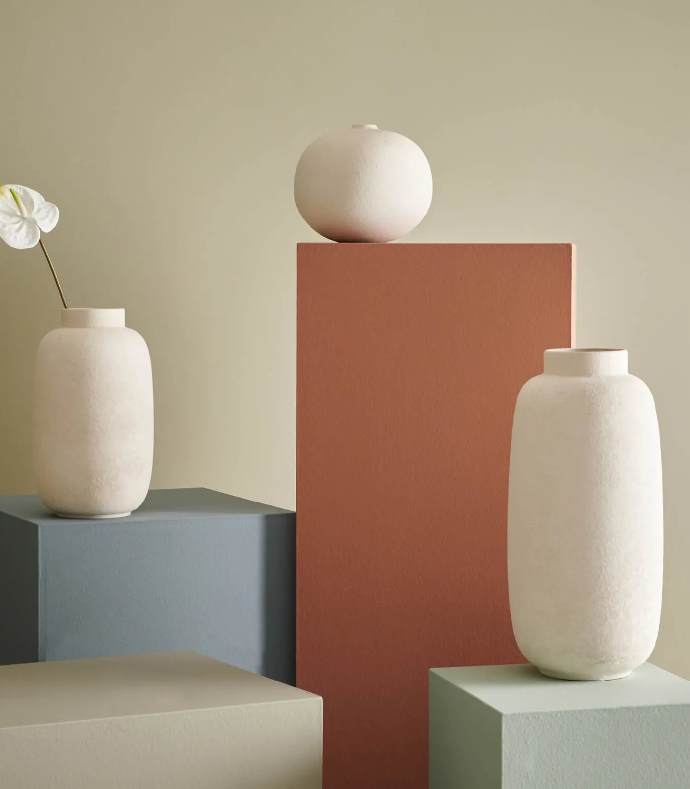 Online Vaas 23,5xH49,5cm wit Bullet Vazen