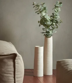 Sale Vaas 11,5xH50cm wit Cone Vazen