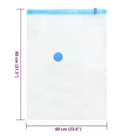 vidaXL Vacuüm opbergzakken 5 pcs Transparant en blauw 80 x 60 cm