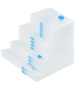 vidaXL Vacuüm opbergzakken 15 pcs Transparant en blauw 130 x 100 cm