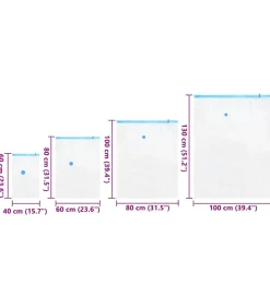 vidaXL Vacuüm opbergzakken 15 pcs Transparant en blauw 130 x 100 cm