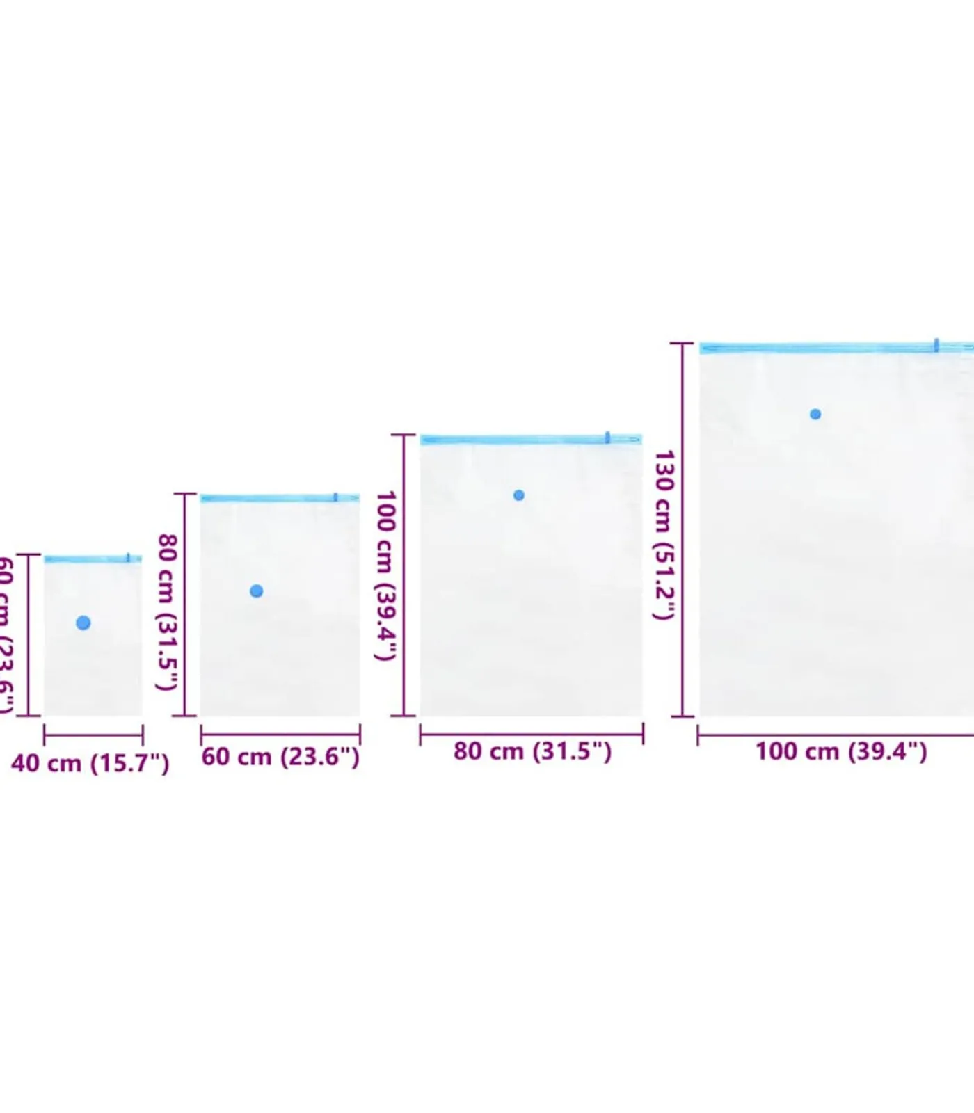 vidaXL Vacuüm opbergzakken 15 pcs Transparant en blauw 130 x 100 cm