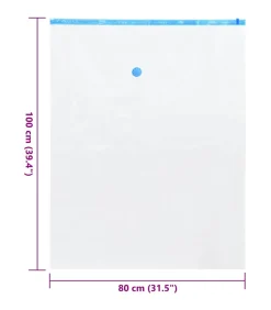 Clearance Vacuüm opbergzakken 10 pcs Transparant en blauw 100 x 80 cm Organiseren