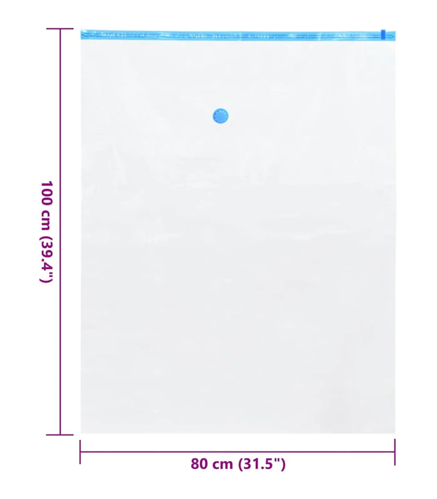 Clearance Vacuüm opbergzakken 10 pcs Transparant en blauw 100 x 80 cm Organiseren