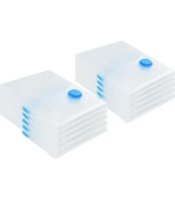 vidaXL Vacuüm opbergzakken 10 pcs Transparant en blauw 70 x 50 cm