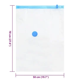 vidaXL Vacuüm opbergzakken 10 pcs Transparant en blauw 70 x 50 cm