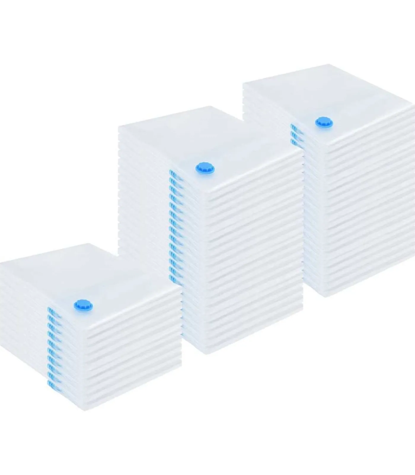 vidaXL Vacuüm opbergzakken 50 pcs Transparant en blauw 100 x 80 cm