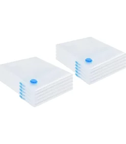 vidaXL Vacuüm opbergzakken 10 pcs Transparant en blauw 130 x 100 cm